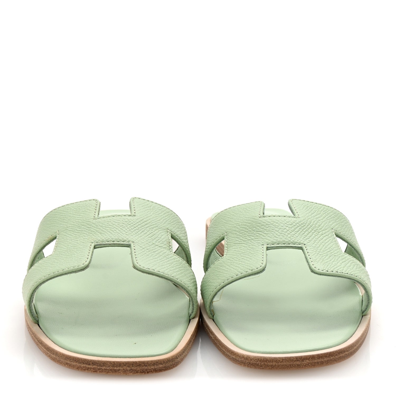 Hermes Epsom Oran Sandals 35 Vert Jade 3 of 10