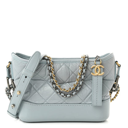 Chanel Aged Calfskin Quilted Small Gabrielle Hobo Light Blue 1 of 11
