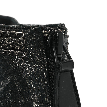 Chanel Metallic Tweed Patent Cap Toe CC Chain Ankle Booties 40 Black 11 of 12