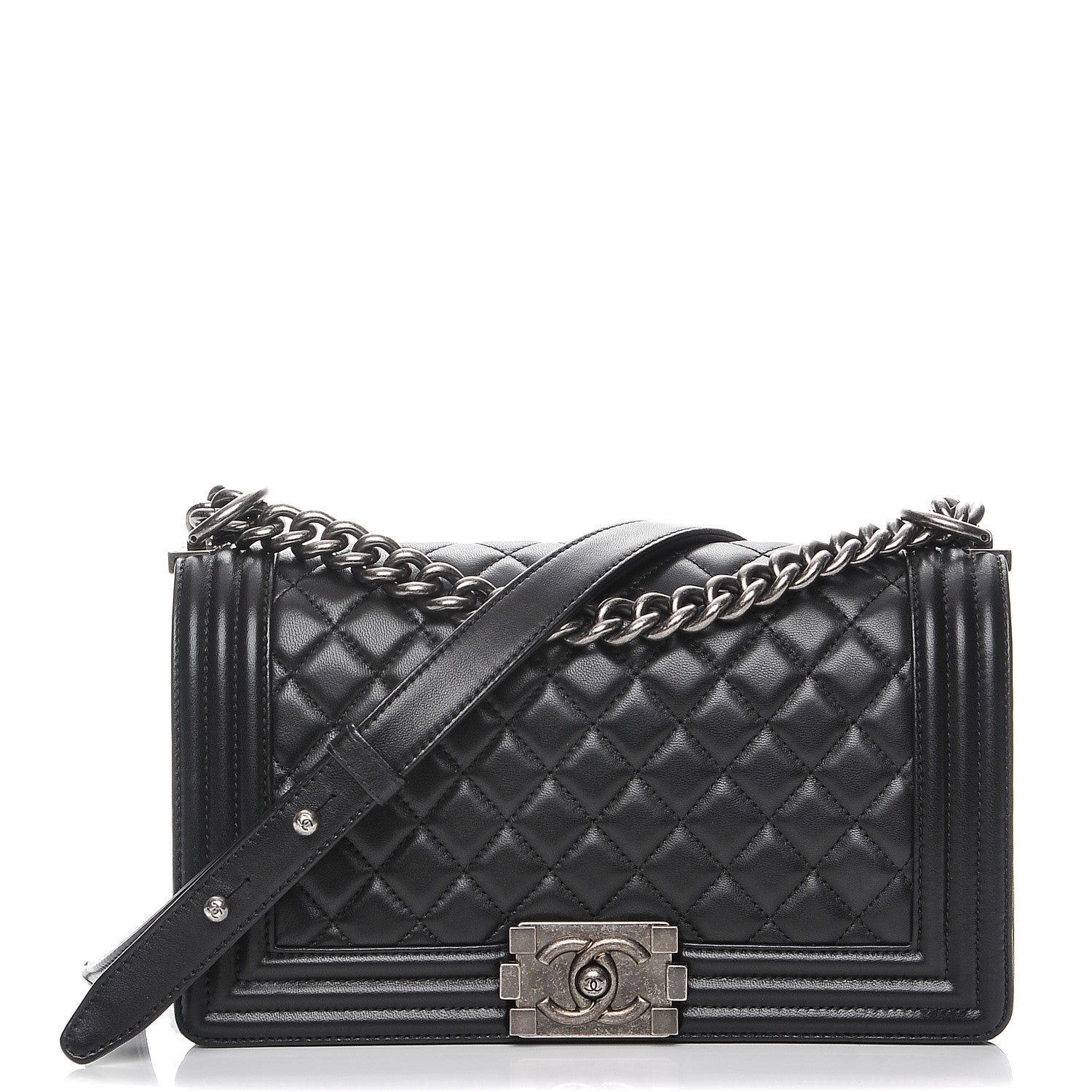 Chanel Lambskin Quilted Medium Boy Flap Black 1 of 8