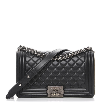 Chanel Lambskin Quilted Medium Boy Flap Black 1 of 8