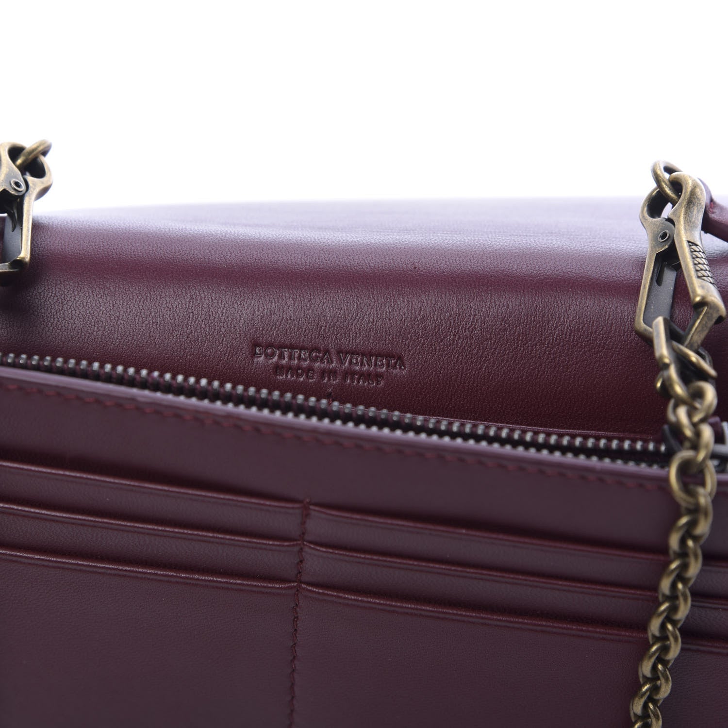 Bottega Veneta Nappa Intrecciato Chain Wallet Sienna 10 of 10