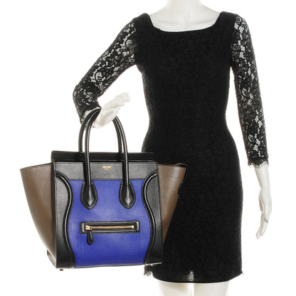 Celine Smooth Calfskin Mini Tri-Color Luggage Indigo 2 of 8