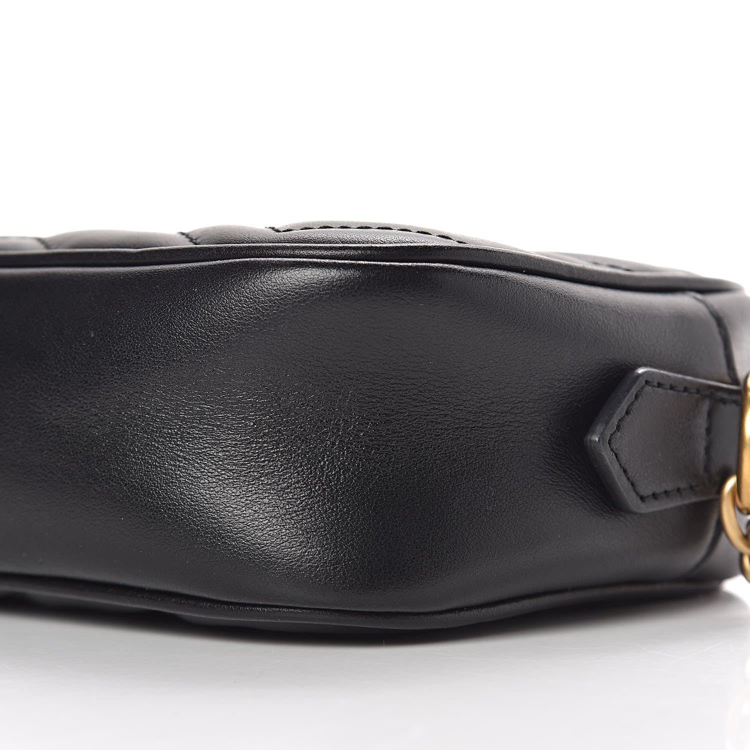 Gucci Calfskin Matelasse Mini GG Marmont Chain Shoulder Bag Black 10 of 10