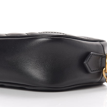Gucci Calfskin Matelasse Mini GG Marmont Chain Shoulder Bag Black 10 of 10