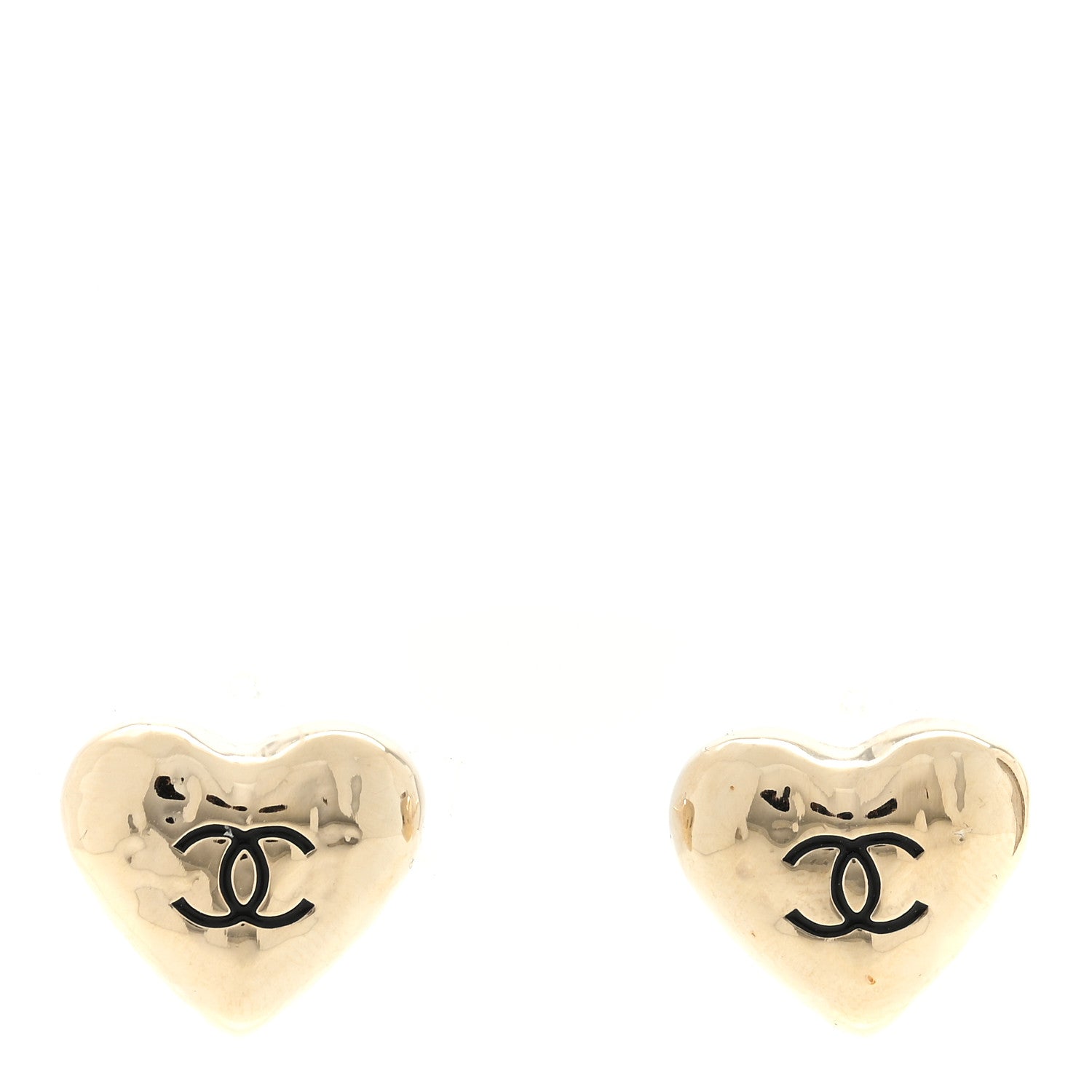 Chanel CC Heart Earrings Gold 1 of 4