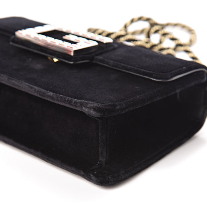 Gucci Velvet Crystal Square G Shoulder Bag Black 9 of 10