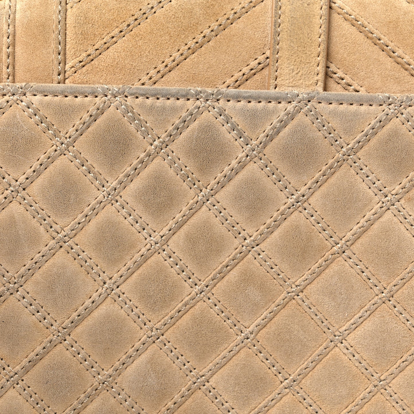 Suede Mixed Matelasse Triquilt Medium Monogram Envelope Satchel Sea Salt