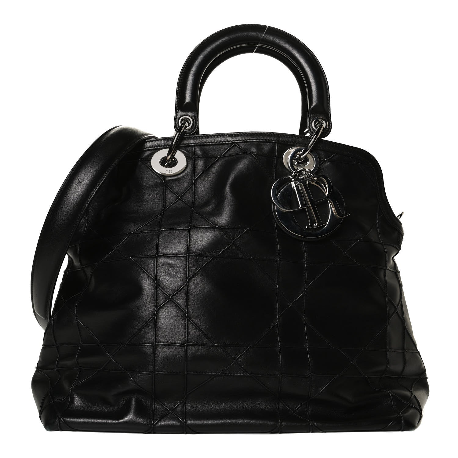 Christian Dior Lambskin Cannage Medium Granville Tote Black 1 of 14