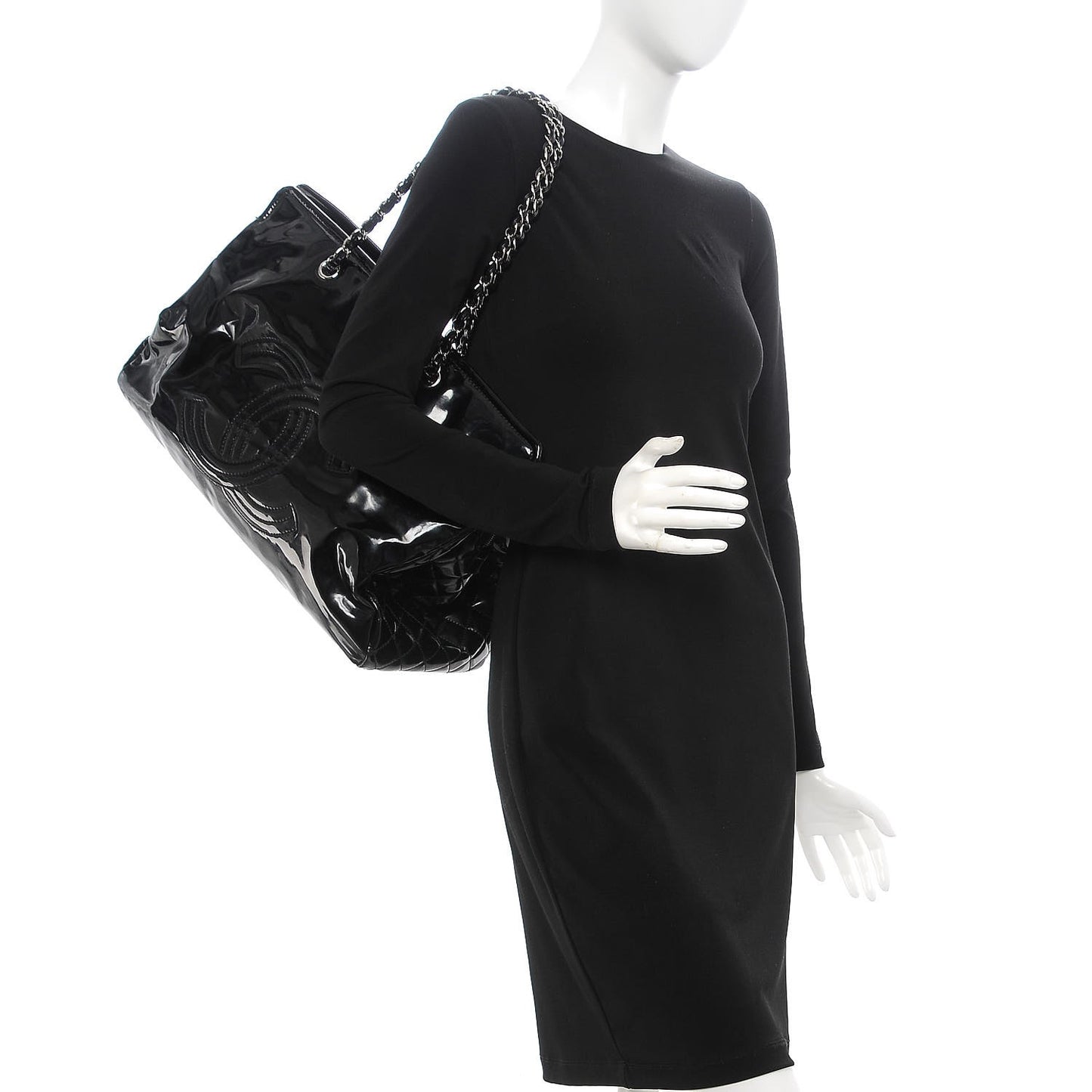 Vinyl Lipstick Tote Black