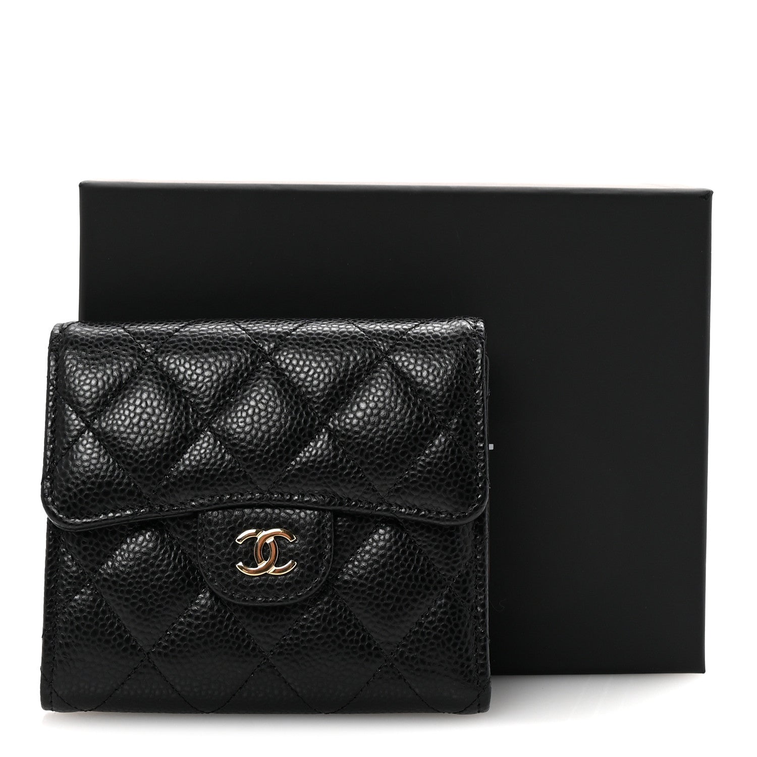 Chanel Caviar Quilted Compact Flap Wallet Black 9 of 9