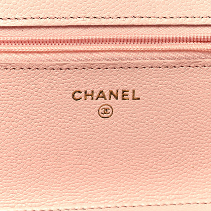 Chanel Caviar Quilted Wallet on Chain WOC Light Pink 6 of 12