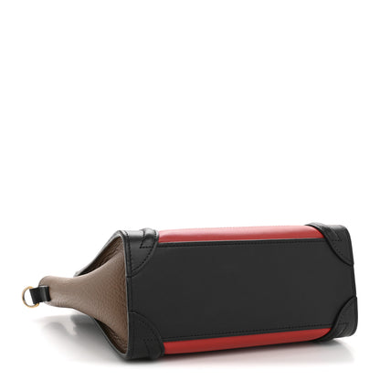 Celine Smooth Calfskin Bullhide Nano Tri-Color Luggage Bright Red 4 of 13