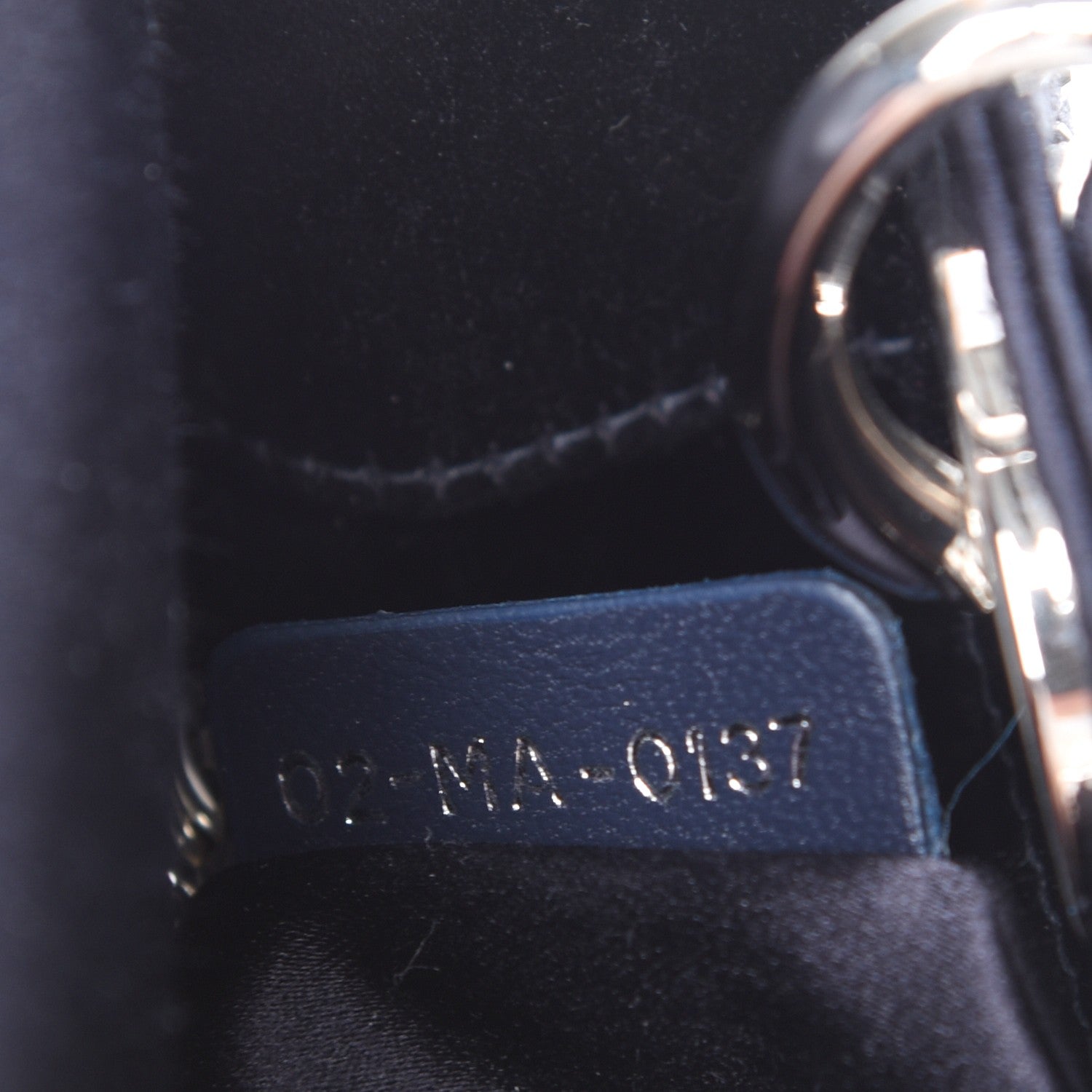 Christian Dior Satin Crystal Cannage Mini Lady Dior Navy 7 of 7