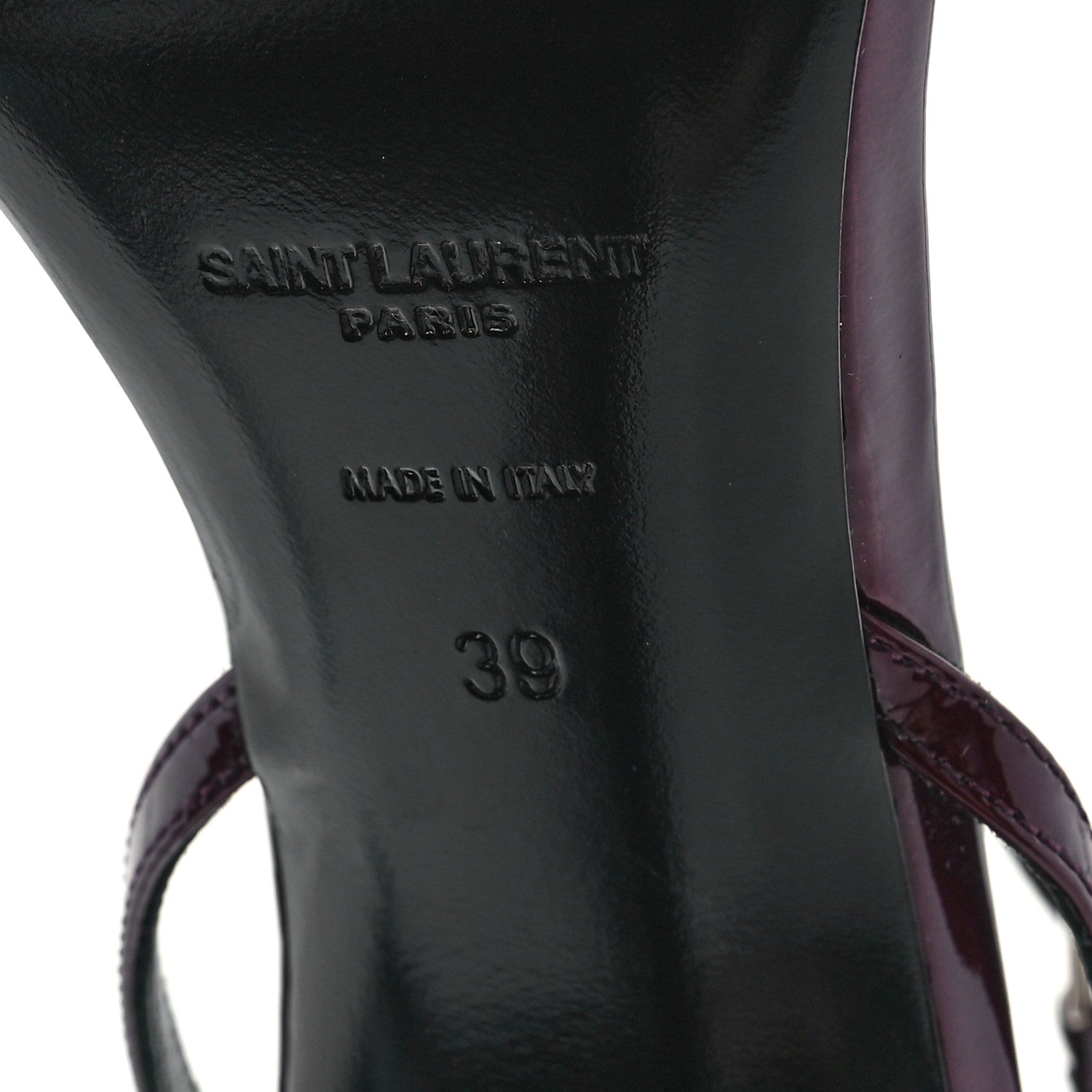 Saint Laurent Vernice Gloss Nova 105 Sandals 39 Deep Bordeaux 7 of 9