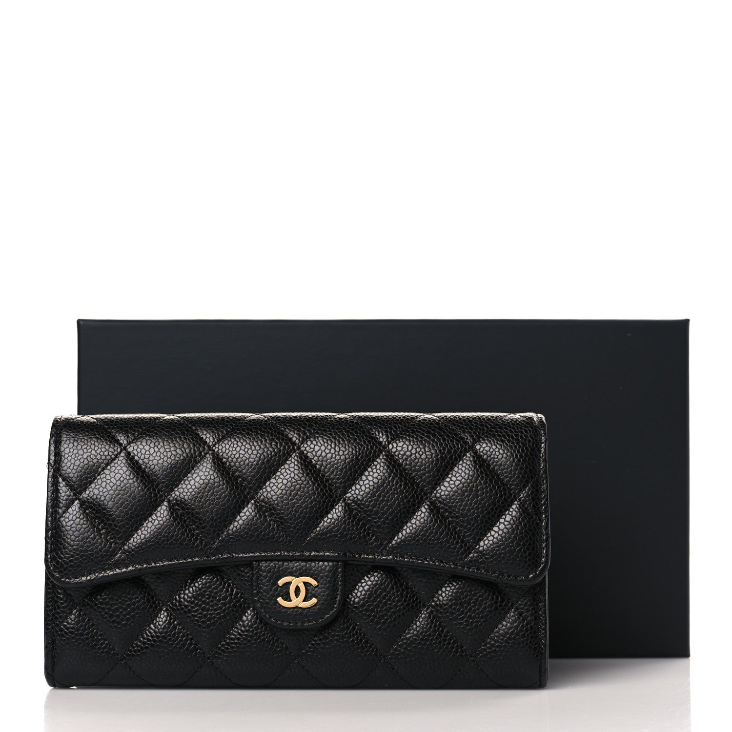 Chanel Caviar Quilted Large Gusset Flap Wallet Black 9 of 9