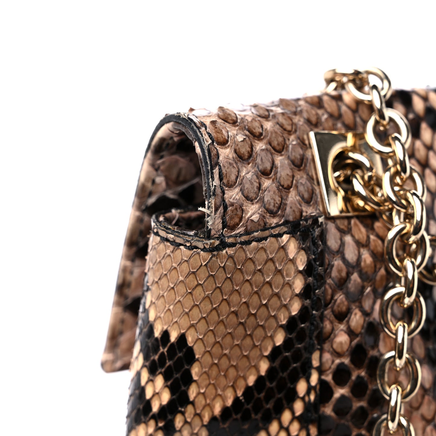 Snakeskin Forever Maxi Baguette Beige