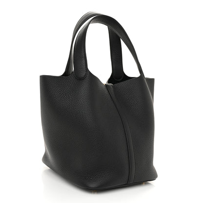 Hermes Taurillon Clemence Picotin Lock 22 MM Black 3 of 11