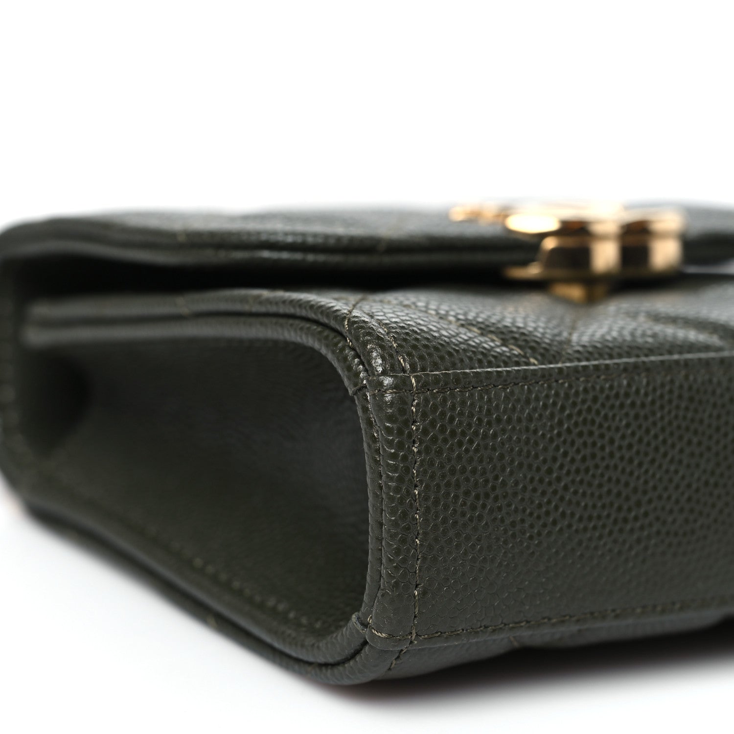 Chanel Caviar Quilted Coco First Clutch With Chain Khaki 10 of 11