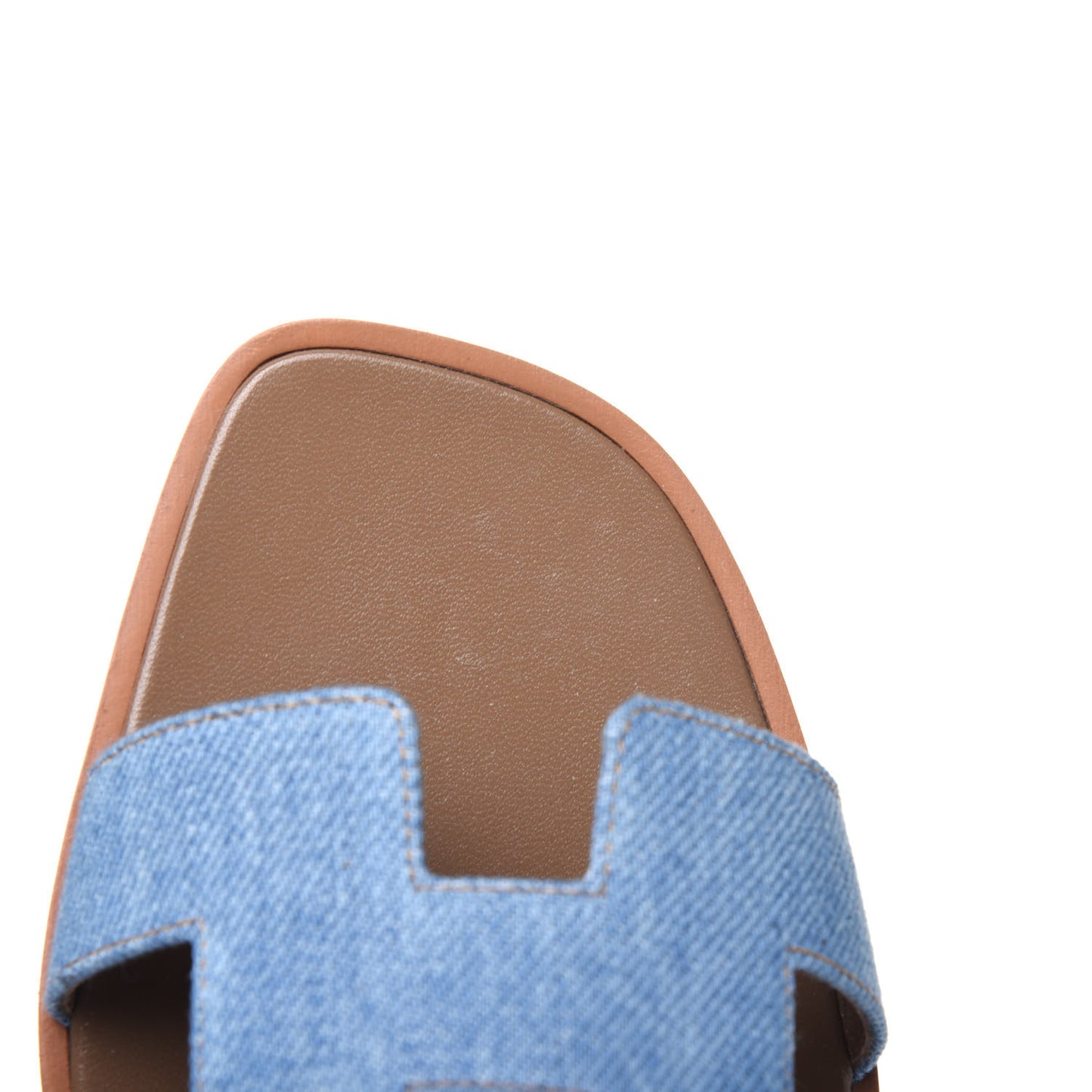 Denim Canvas Oran Sandals 38 Bleu Clair