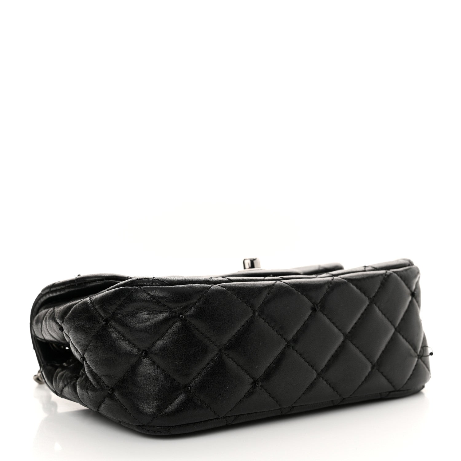 Chanel Lambskin Quilted Beaded Extra Mini Rectangular Flap Black 4 of 12
