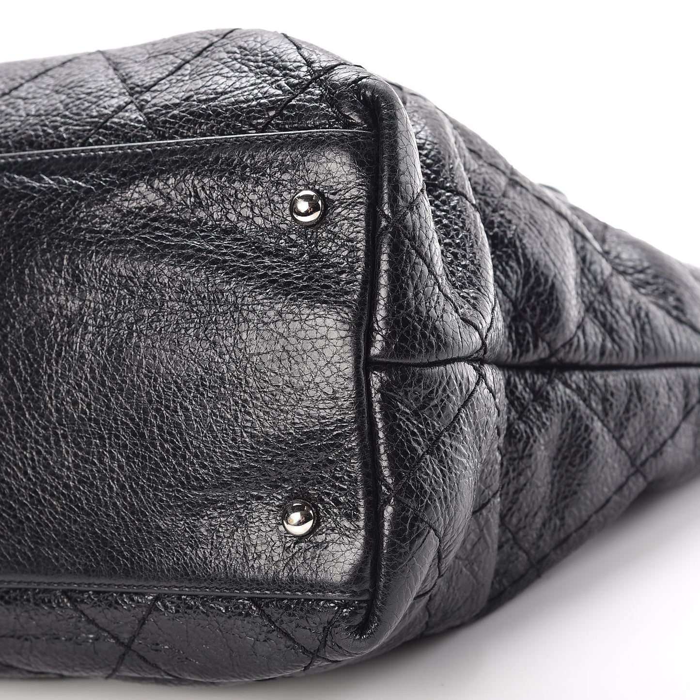 Glazed Calfskin Large On The Road Tote Black