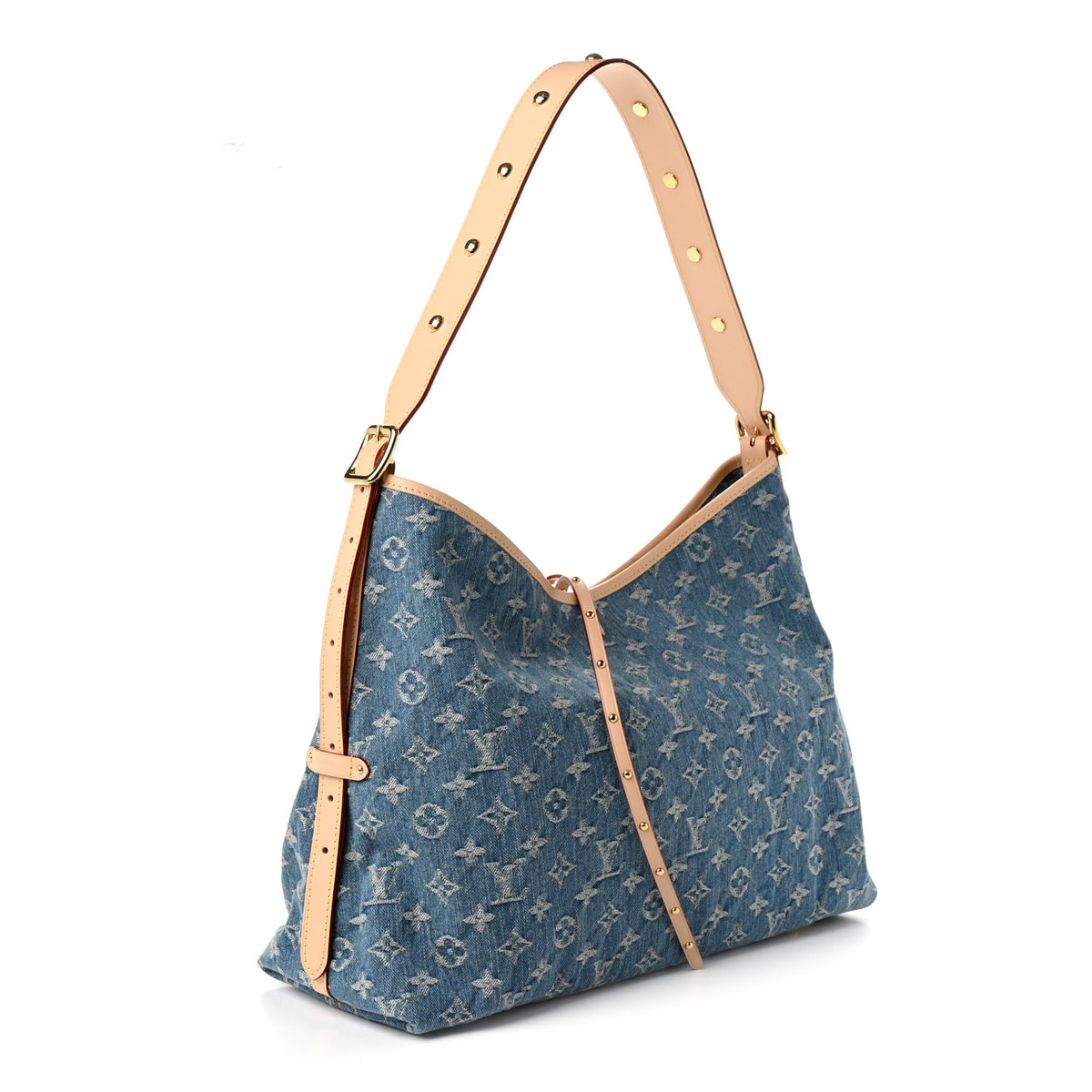 Louis Vuitton Monogram Denim CarryAll MM Blue 4 of 12