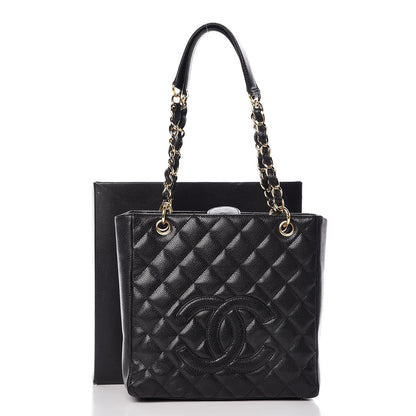 Chanel Caviar Quilted Petit Shopping Tote PST Black 12 of 12