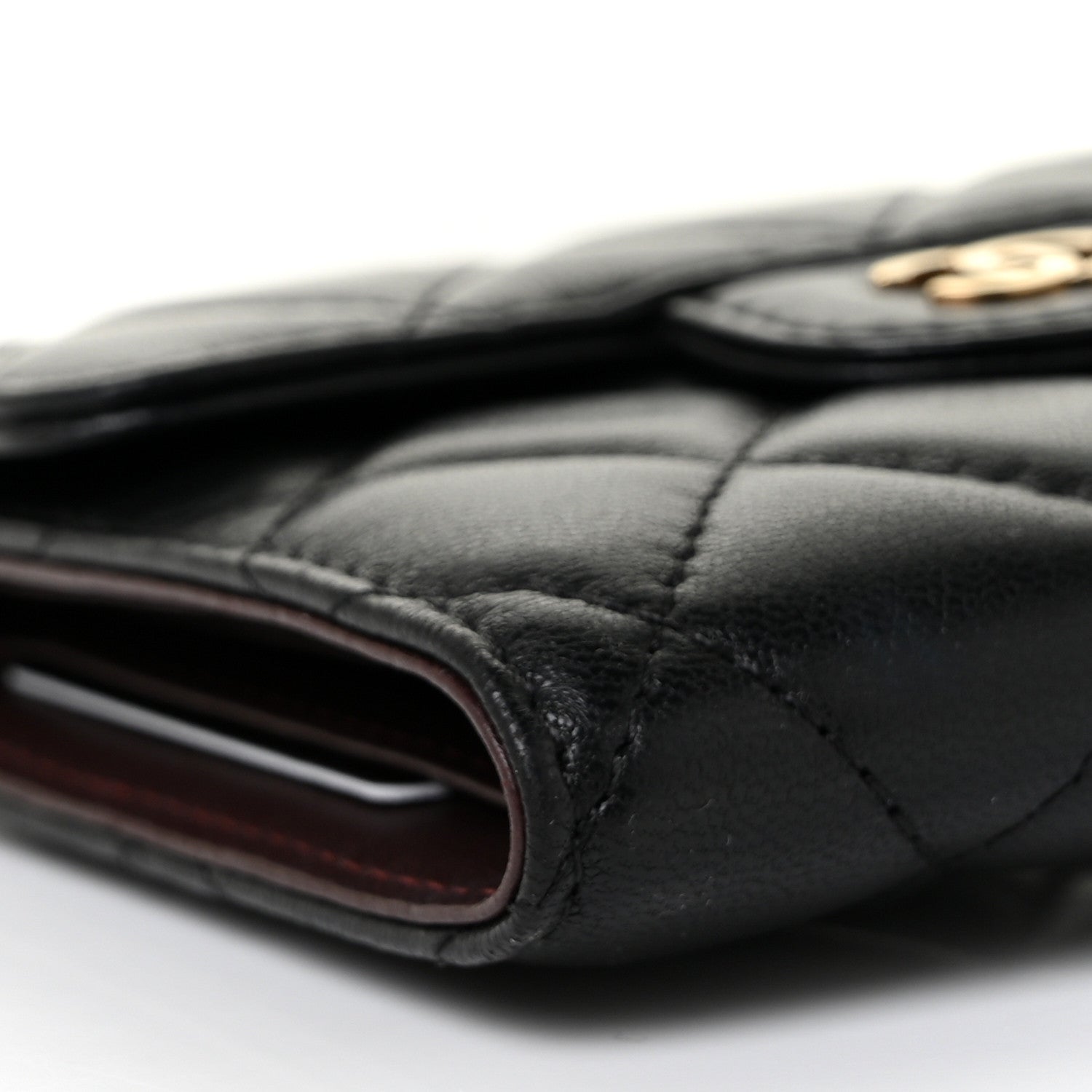 Chanel Lambskin Quilted Compact Flap Wallet Black 7 of 8