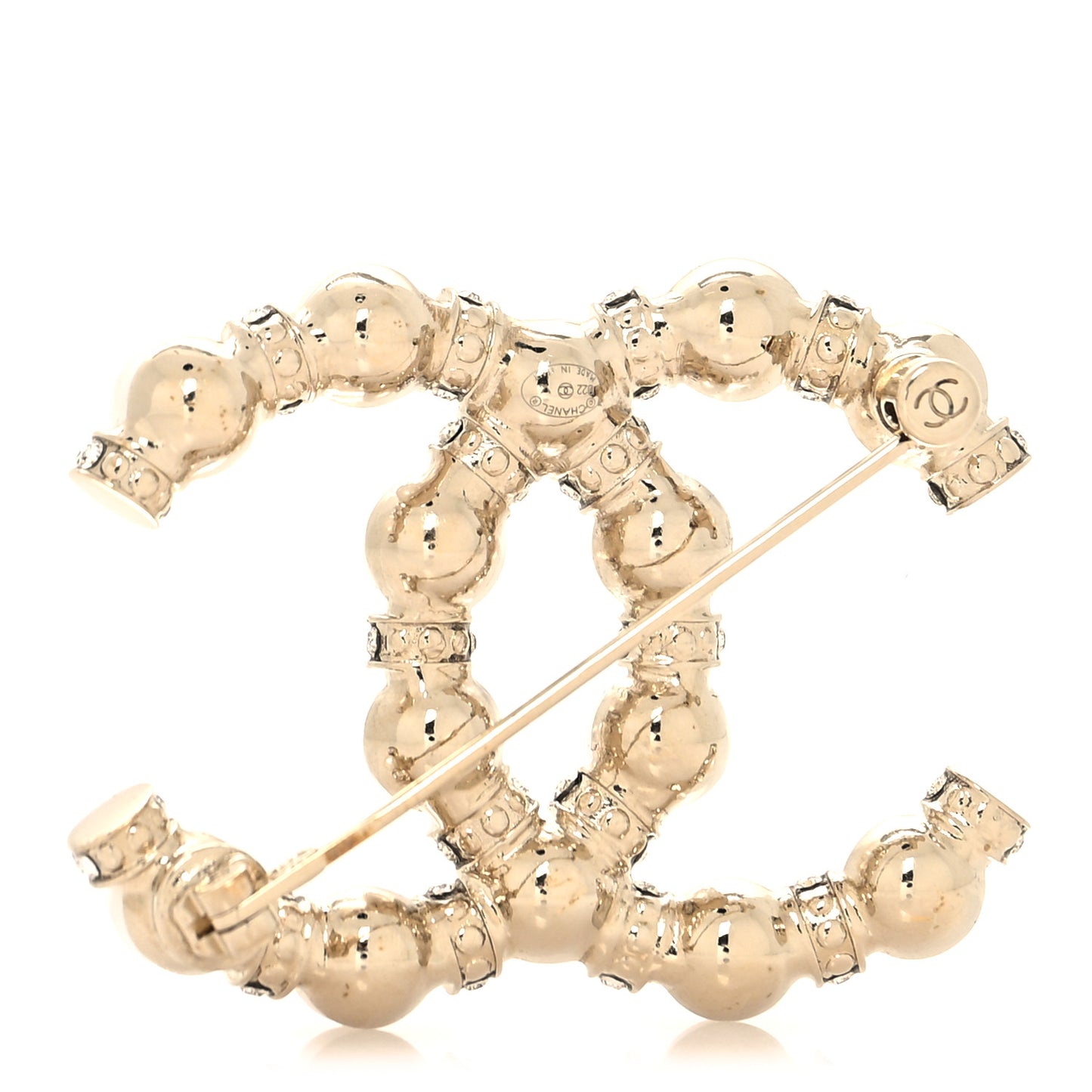 Pearl Crystal Nefertiti CC Brooch Gold