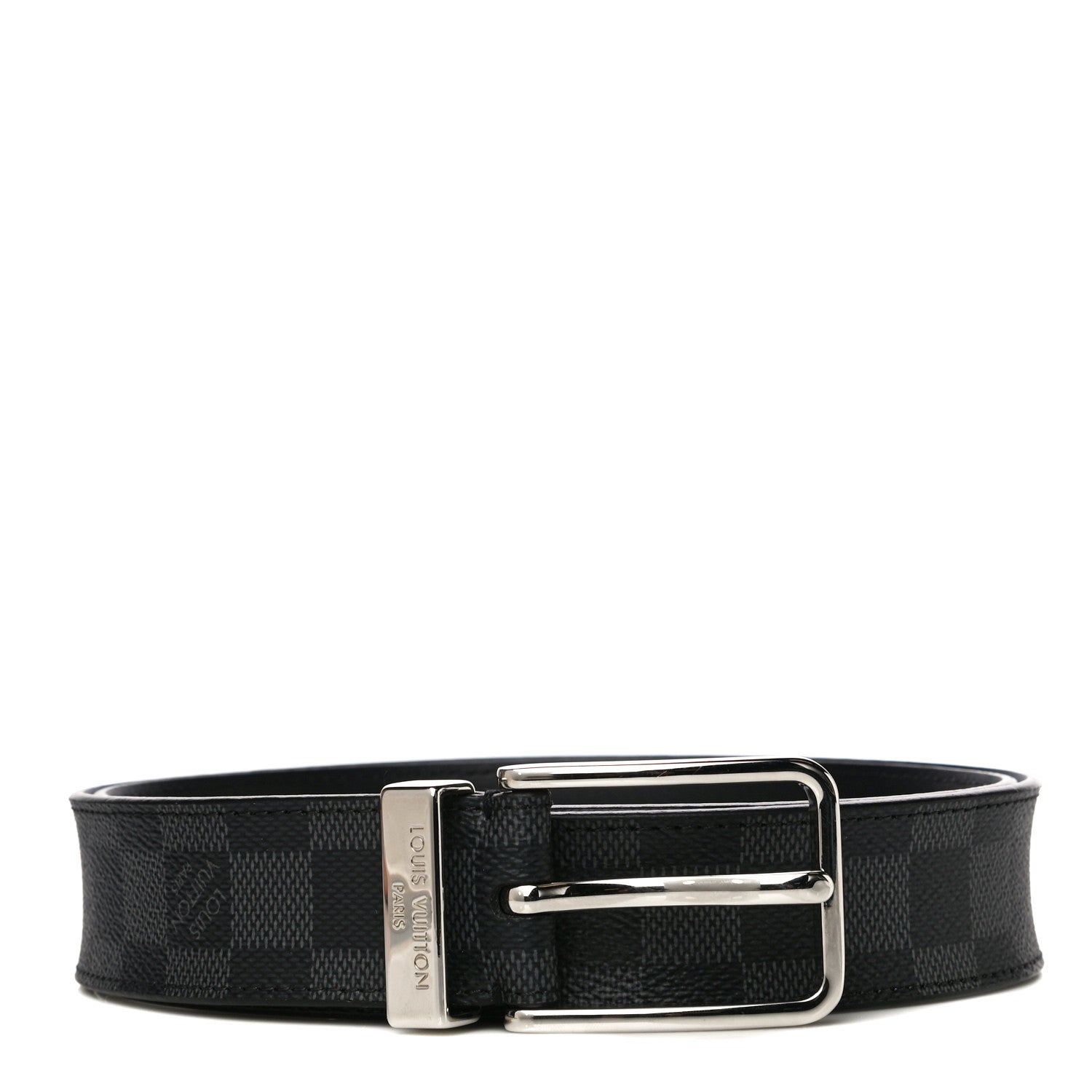 Louis Vuitton Damier Graphite Calfskin Belt 100 40 Black 1 of 9