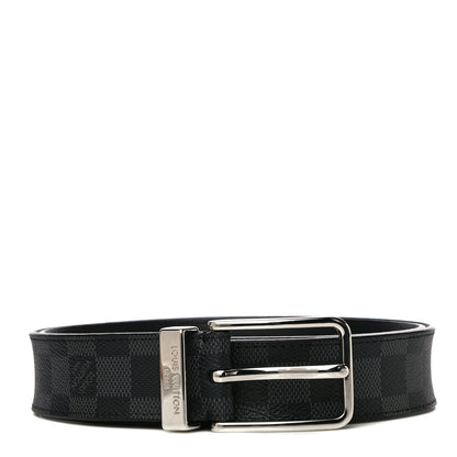 Louis Vuitton Damier Graphite Calfskin Belt 100 40 Black 1 of 9