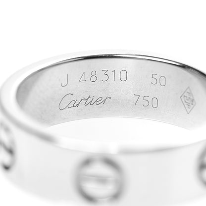 Cartier 18K White Gold 5.5mm LOVE Ring 50 5.25 3 of 3
