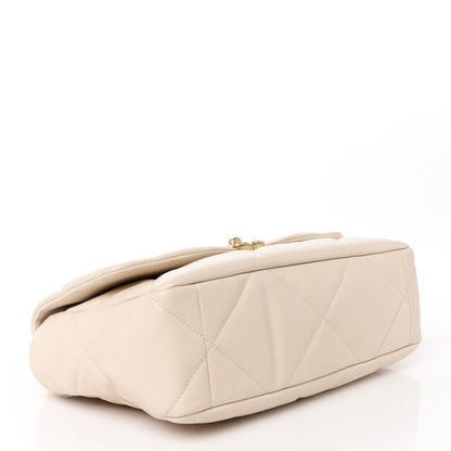 Chanel Goatskin Quilted Large Chanel 19 Flap Light Beige 4 of 10