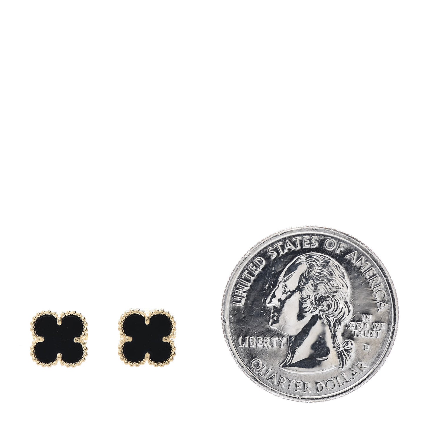 18K Yellow Gold Black Onyx Sweet Alhambra Earrings