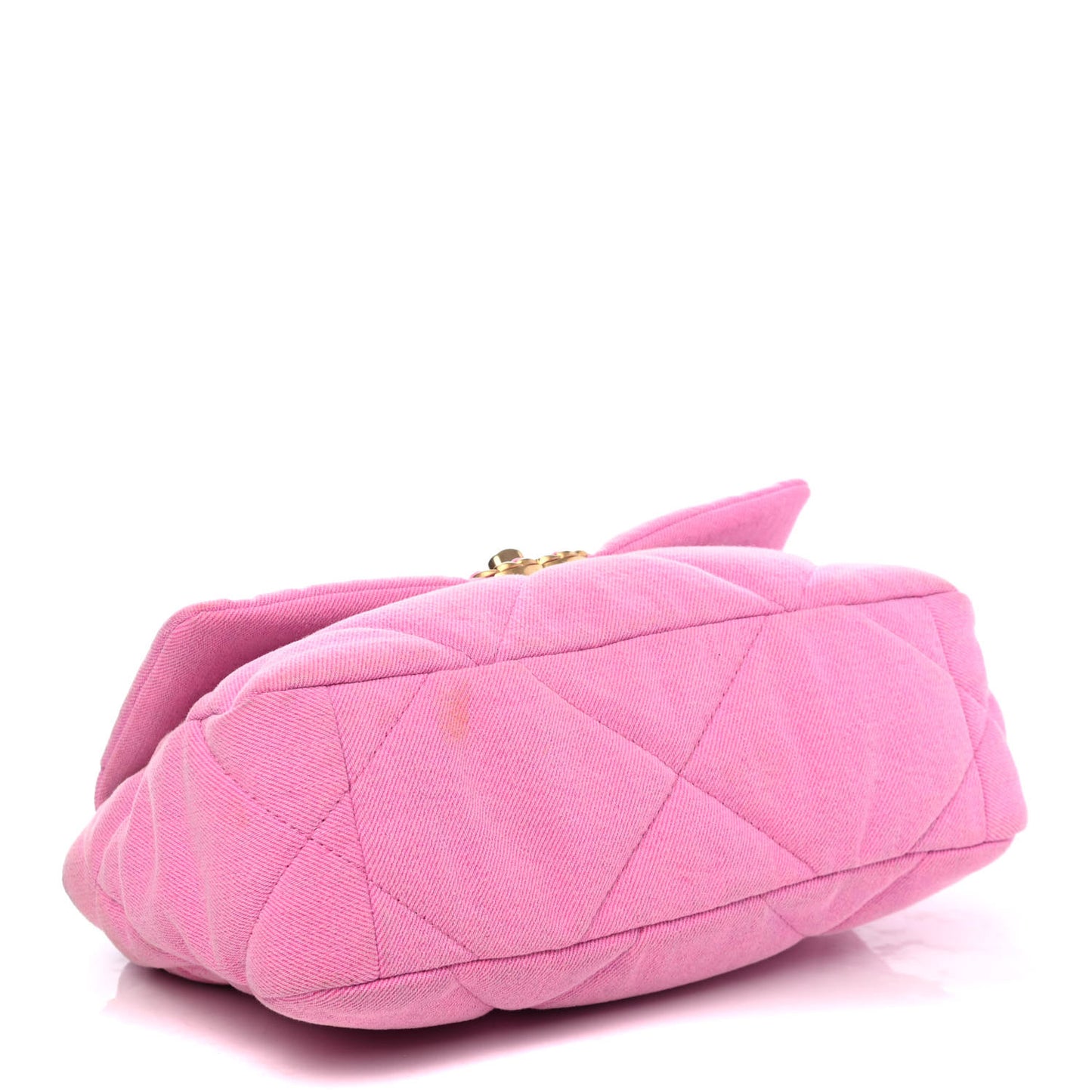Denim Quilted Medium Chanel 19 Flap Neon Pink