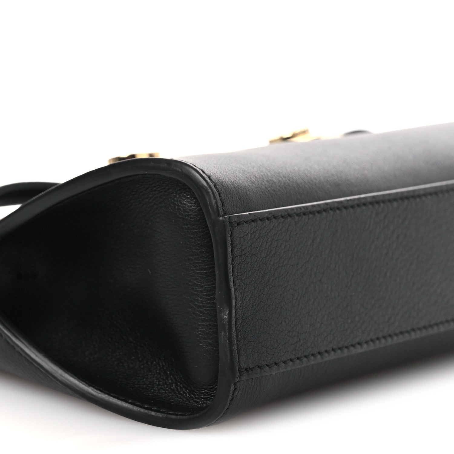 Salvatore Ferragamo Calfskin Mini E/W Hug Crossbody Bag Black Flame Red 8 of 11