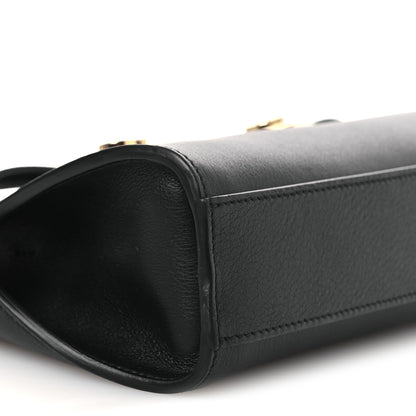 Salvatore Ferragamo Calfskin Mini E/W Hug Crossbody Bag Black Flame Red 8 of 11