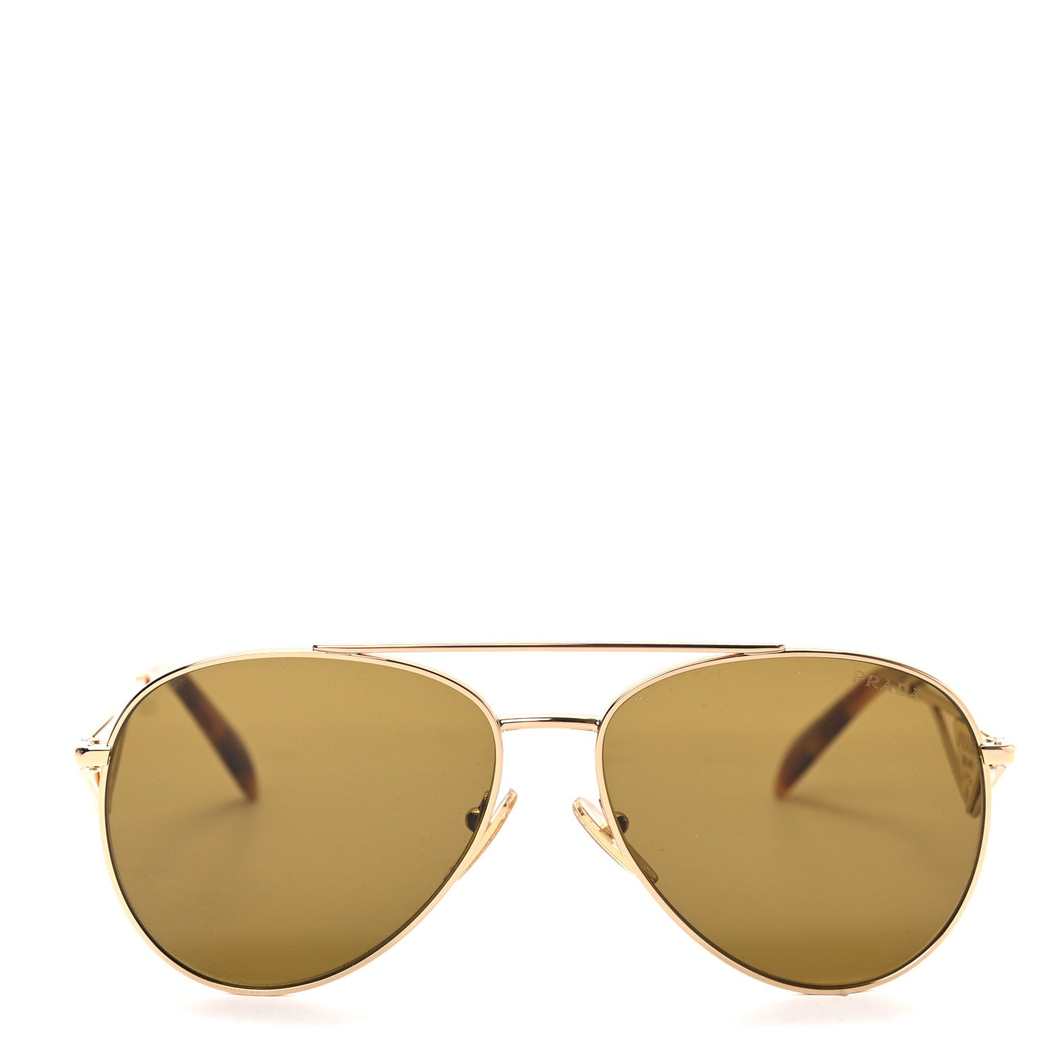 Prada Aviator Sunglasses SPR 73Z Gold Tortoise 2 of 6