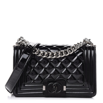 Chanel Patent Calfskin Quilted Small Boy Flap Black 1 of 13