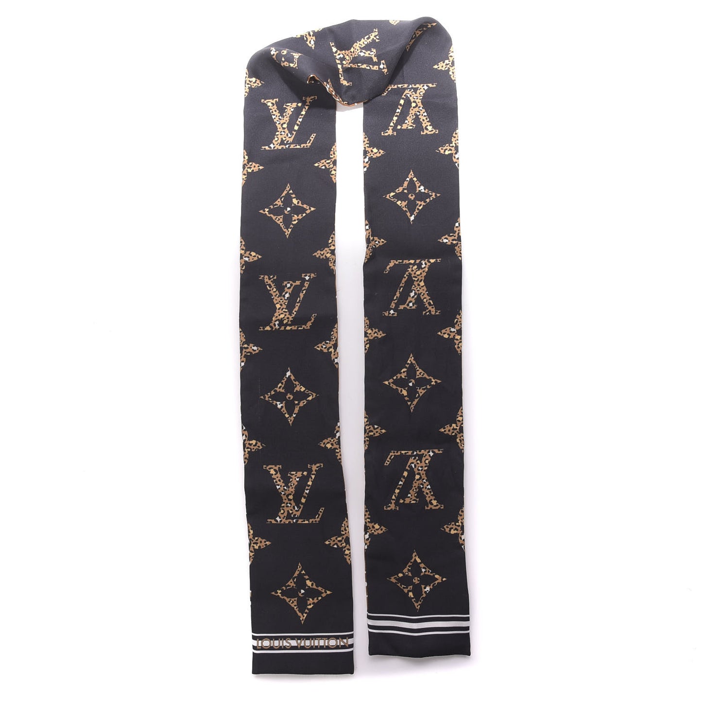 Silk Monogram Giant Jungle Bandeau Black