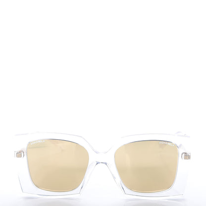 Chanel 24K Gold Mirror Square Sunglasses 6051 Transparent 3 of 7
