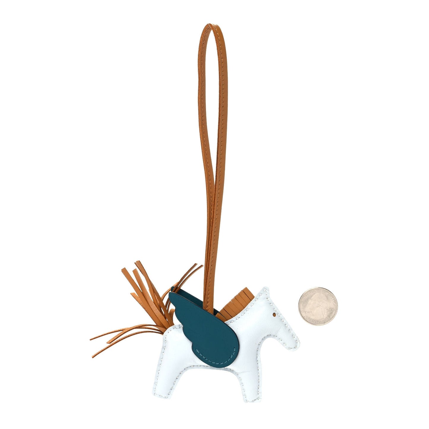 Milo Lambskin Grigri Rodeo Pegase Horse Bag Charm PM Bleu Brume Sesame Vert Bosphore