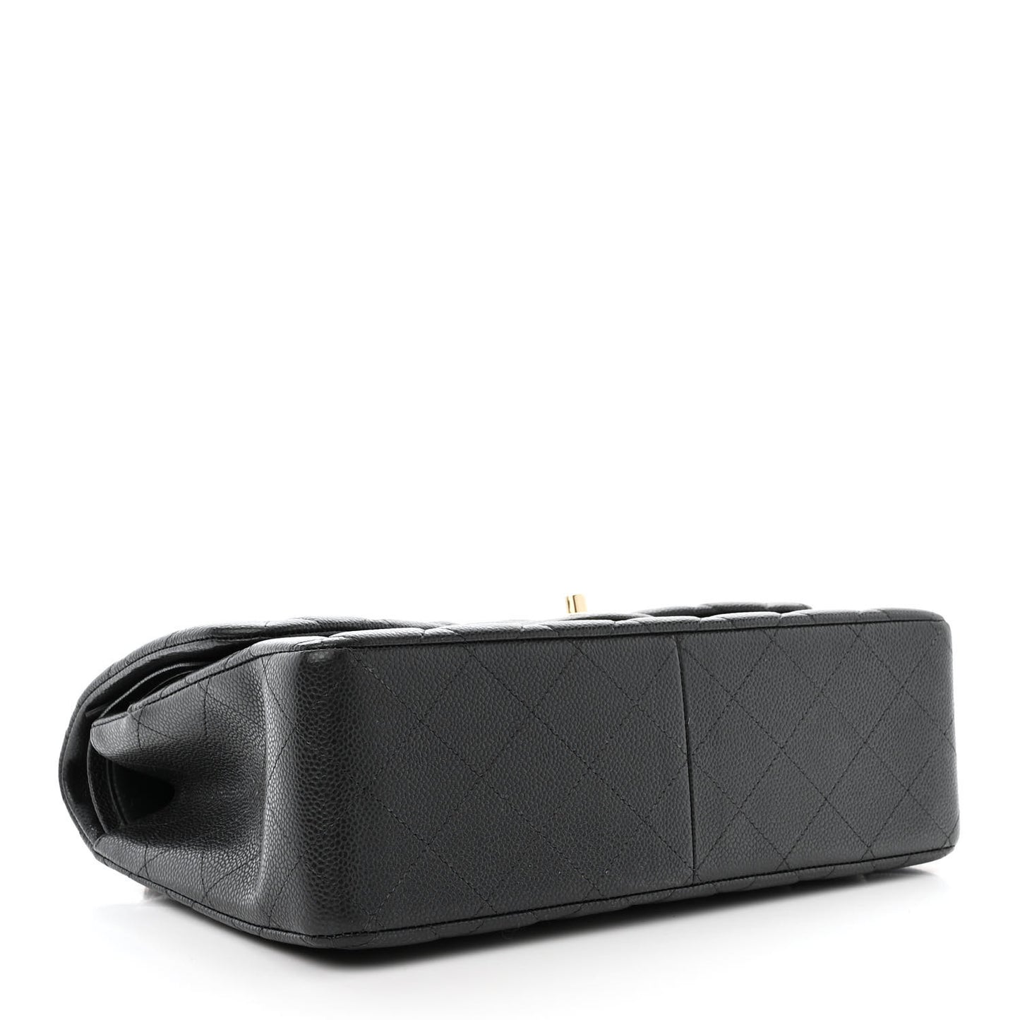 Caviar Quilted Jumbo Double Flap Dark Grey