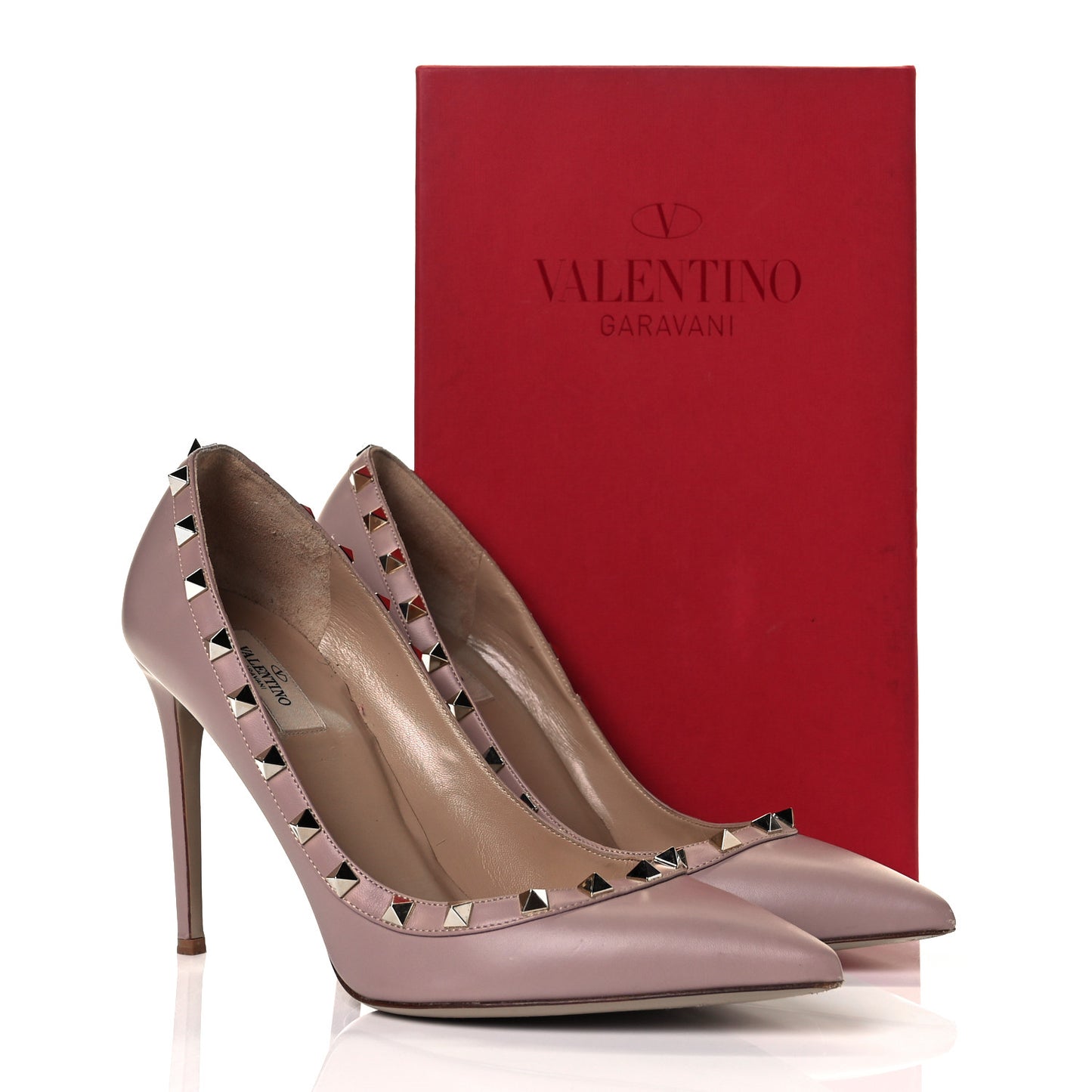Nappa Rockstud 100mm Pumps 40.5 Poudre