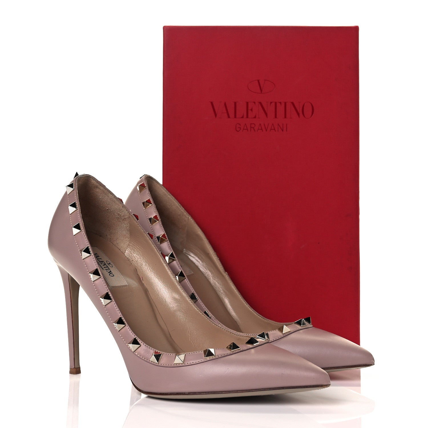 Valentino Garavani Nappa Rockstud 100mm Pumps 40.5 Poudre 8 of 8