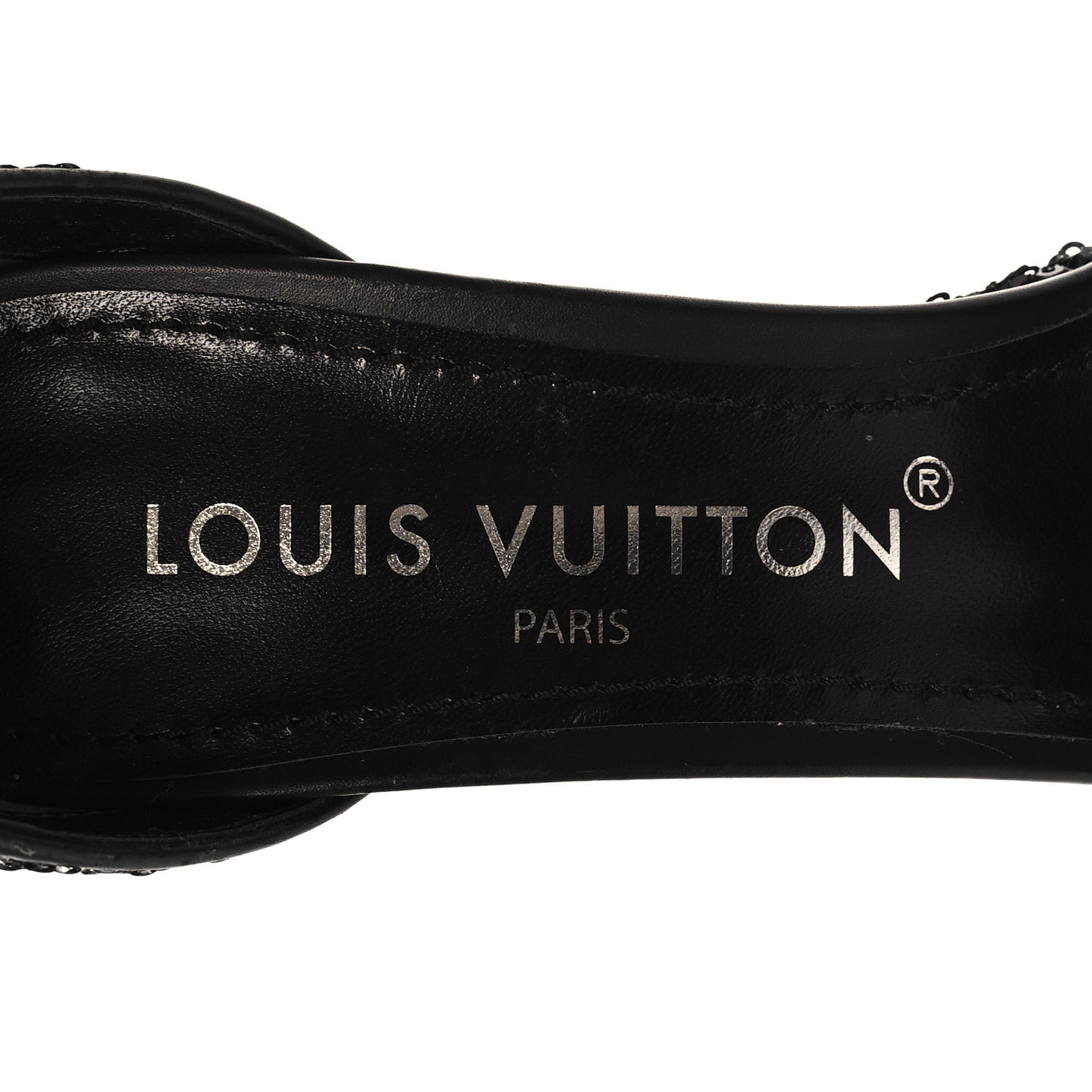 Sequin Calfskin Fame Platform Sandal 38 Black
