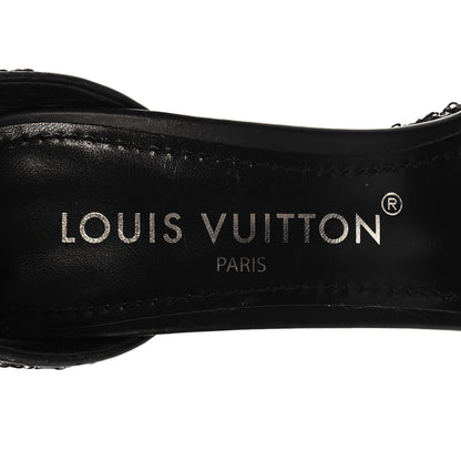 Louis Vuitton Sequin Calfskin Fame Platform Sandal 38 Black 9 of 9