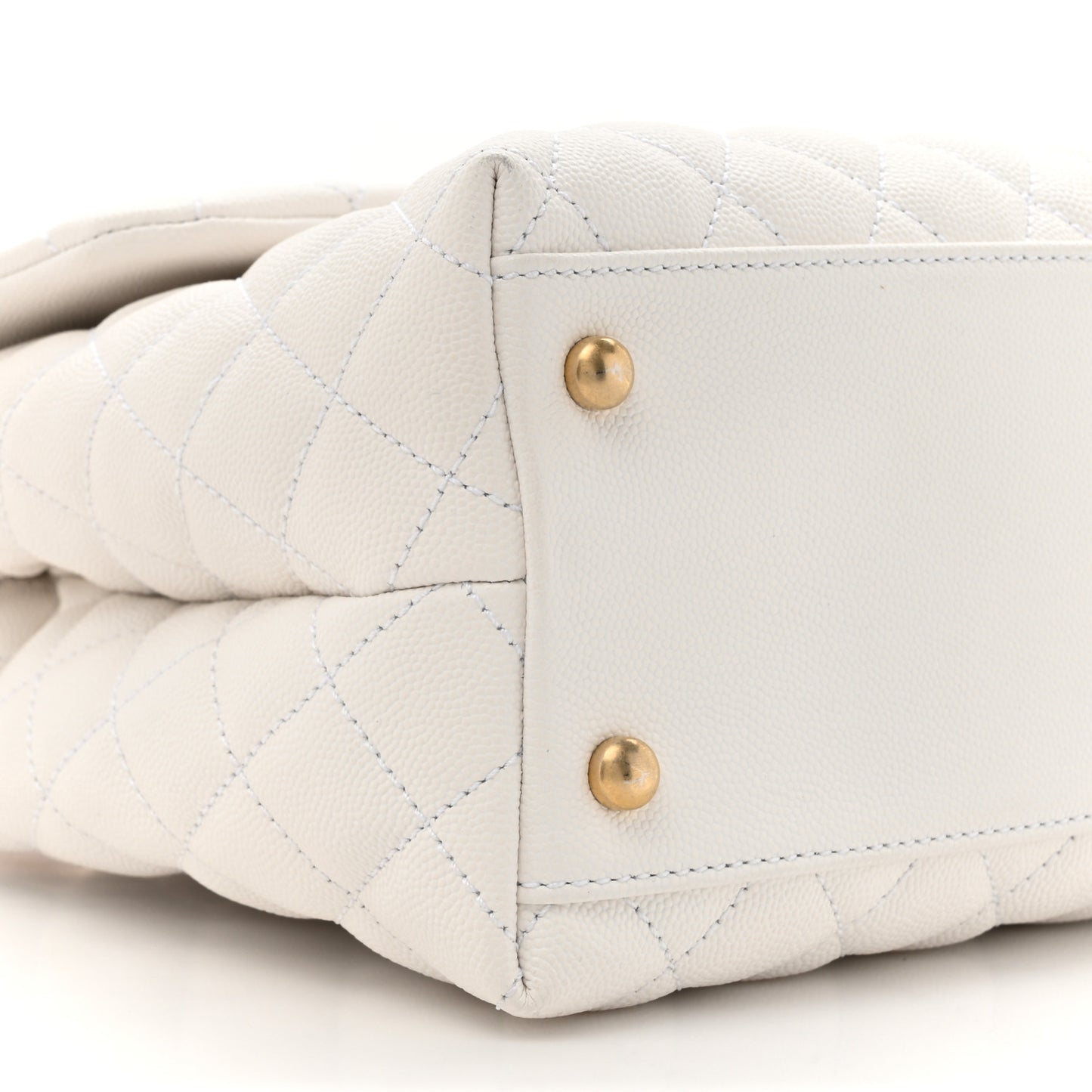 Caviar Lizard Quilted Medium Coco Handle Flap Ivory