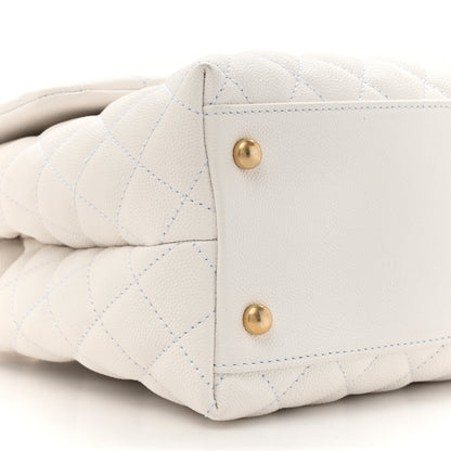 Chanel Caviar Lizard Quilted Medium Coco Handle Flap Ivory 9 of 9